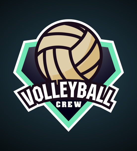 Logo de l'équipe de volley-ball vectoriel avec balle. Insigne sportif pour tournoi ou championnat. T-Shirt Sport Graphiques
  - Vecteur, image