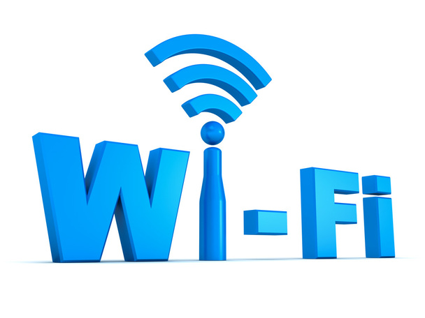 Conceito de símbolo Wifi isolado no fundo branco
 - Foto, Imagem
