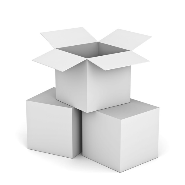 kartonowe pudełka izolowane na białym tle - Zdjęcie, obraz