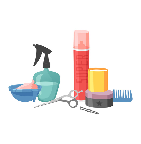 Hairdresser barber icons vector - Vector, Image