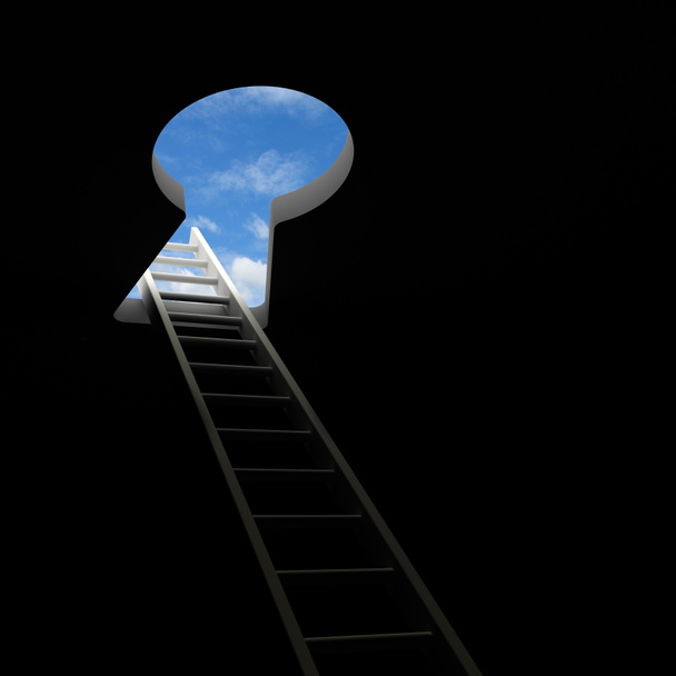 Ladder van het succesconcept - Foto, afbeelding