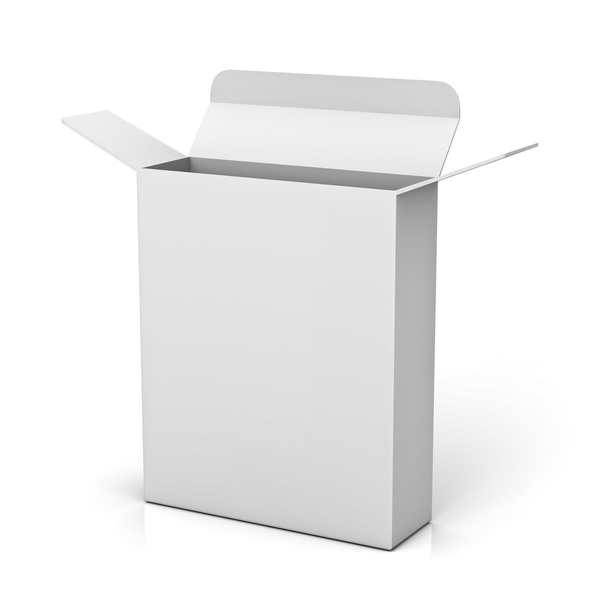 Boîte vide sur fond blanc avec réflexion - Photo, image