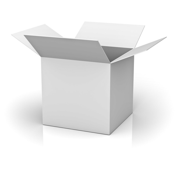 Blank opened cardboard box isolated over white background - Photo, Image