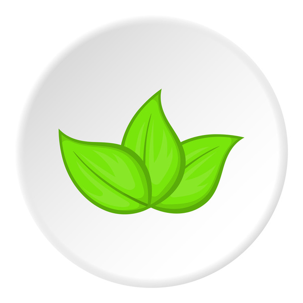 Green leaves icon, cartoon style - Vetor, Imagem