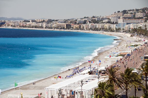 De Franse Riviera, Cote d'azur Nice Frankrijk strand aan de beroemde Prome - Foto, afbeelding