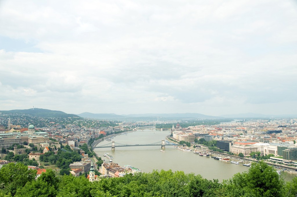 Budapest Hungary Danube river view Parliament Palace - Fotó, kép