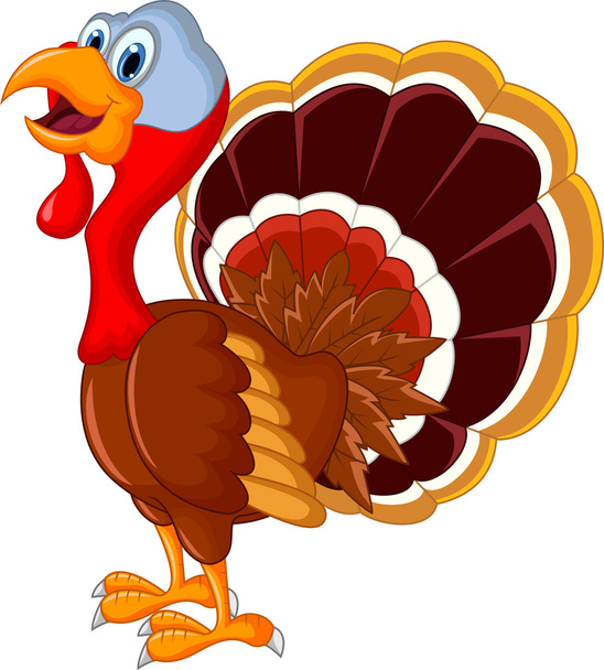 happy turkey cartoon for your design - Photo, Image