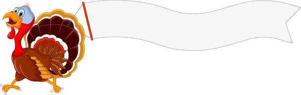 dessin animé de dinde en cours d'exécution avec signe blanc
 - Photo, image