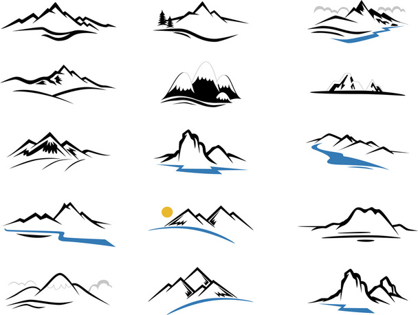 Mountains Icons cartoon for you design - Photo, Image