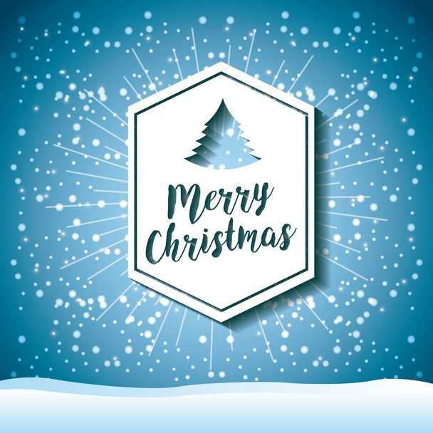 happy merry christmas snowflake background - Vector, imagen
