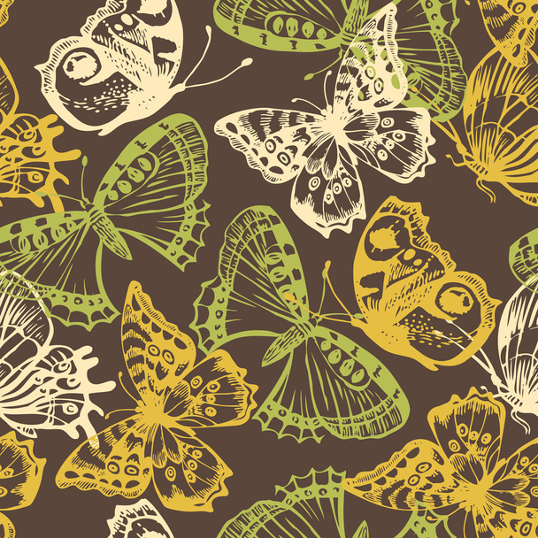 Butterfly seamless pattern - Vector, afbeelding
