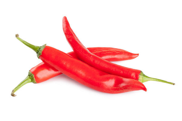 red chili or chilli cayenne pepper isolated on white background - Photo, image