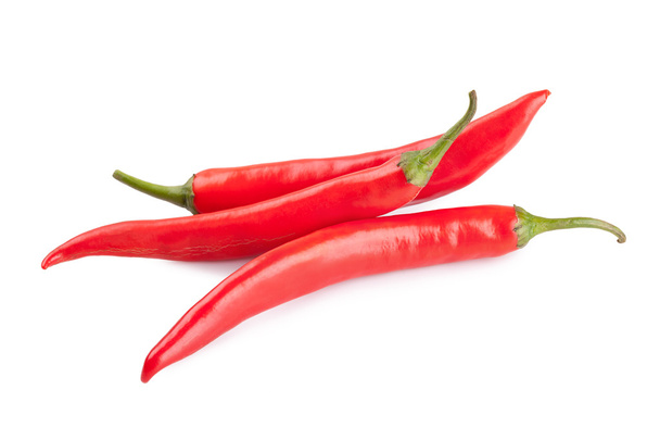 red chili or chilli cayenne pepper isolated on white background - Photo, Image