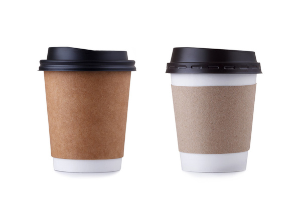 Take-out káva s držáku izolovaných na bílém pozadí - Fotografie, Obrázek
