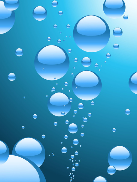 Abstract water close up with bubbles rising to surface - Vector, imagen