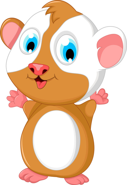 happy fat hamster cartoon posing - Valokuva, kuva
