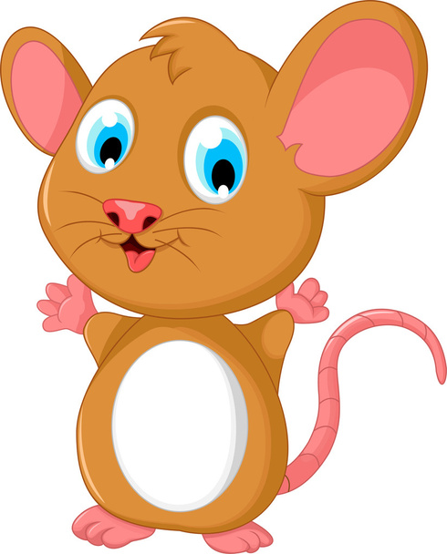 happy fat mouse cartoon posing - Φωτογραφία, εικόνα