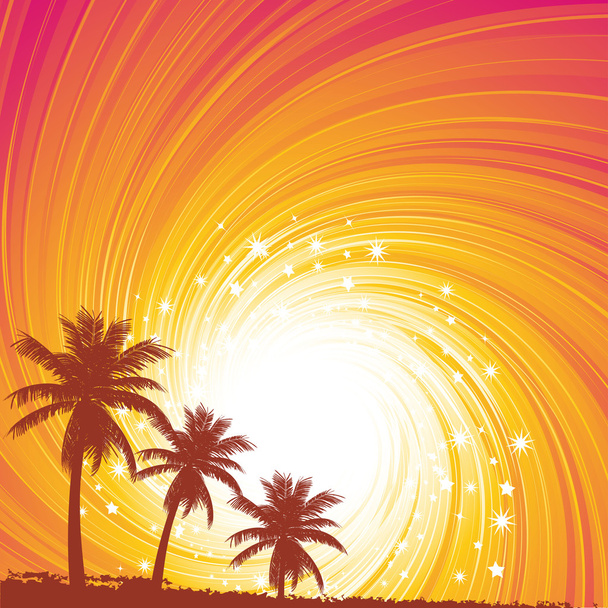 тропічних захід сонця
 - Вектор, зображення