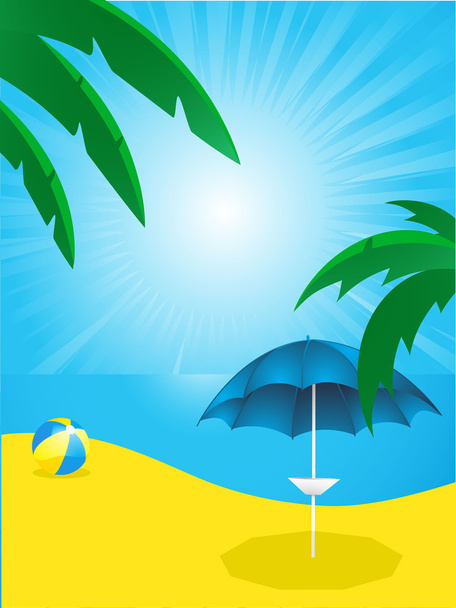 Тропический пляж - Вектор,изображение