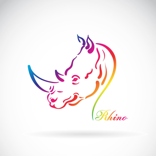 Vector of hand sketch a rhino head on a white background. Animal - Vector, Image