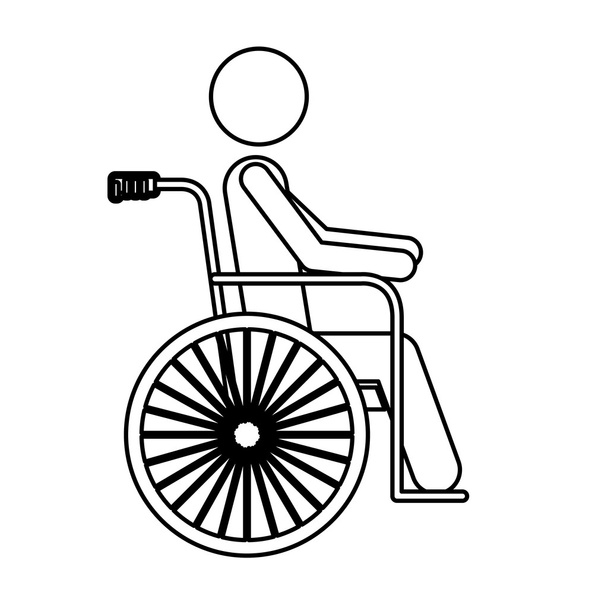 Eristetty pyörätuoli vammaisille suunnittelu
 - Vektori, kuva