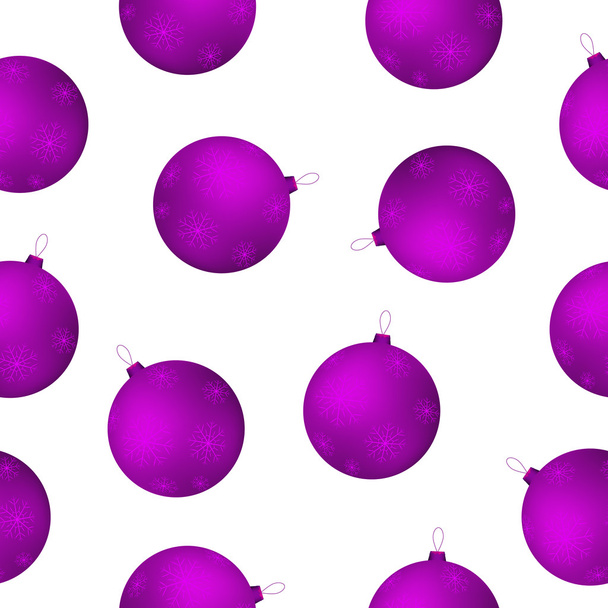 seamless pattern of pink Christmas balls in vector - Vector, Imagen