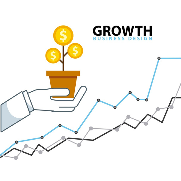 crecimiento negocio financiación línea iconos
 - Vector, Imagen