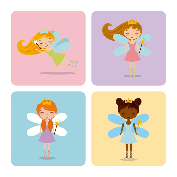 cute little fairy karakter - Vector, afbeelding