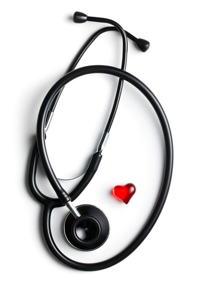 stethoscope and red heart - Фото, изображение