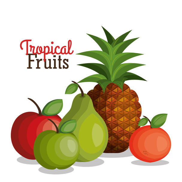 tropical fruits fresh banner - Vector, Image