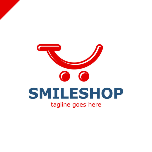 Modèle abstrait coloré logo pour l'icône panier et sourire. App shop et logotype de plateforme de trading
. - Vecteur, image