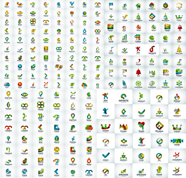 Mega collection of web logo icons - Vector, Image
