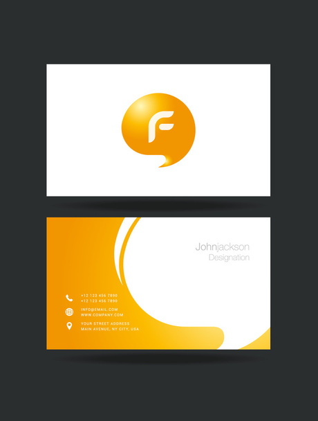 Логотип буквы F на визитных карточках
 - Вектор,изображение