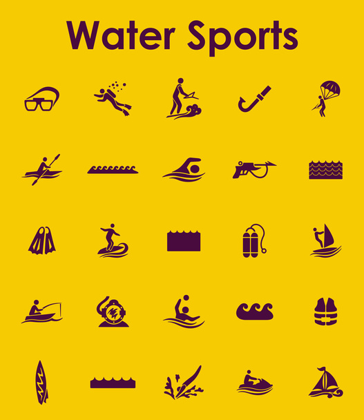 Set di sport acquatici semplici icone
 - Vettoriali, immagini