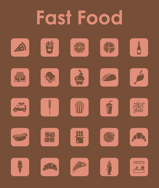 Sada jednoduchých ikony rychlého občerstvení - Vektor, obrázek