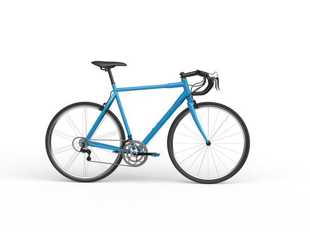 Дивовижний блакитний спортивний велосипед вид збоку
 - Фото, зображення