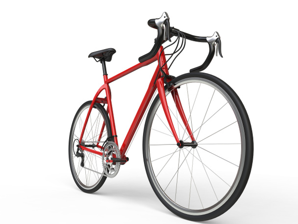Fire red sports bike - power shot - Фото, изображение