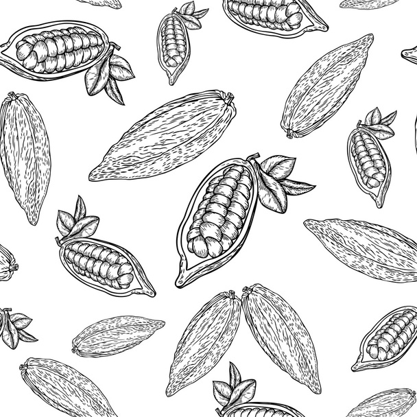 Grano de cacao pattern _ white
 - Vector, imagen