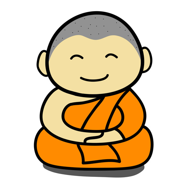 βουδιστής μοναχός κινουμένων σχεδίων - Διάνυσμα, εικόνα