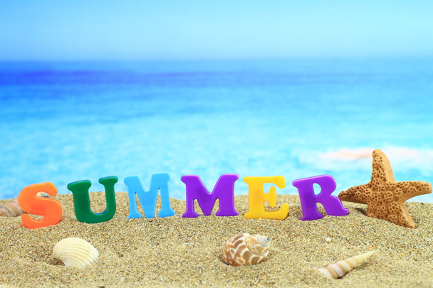 слово літо на пляжі
 - Фото, зображення