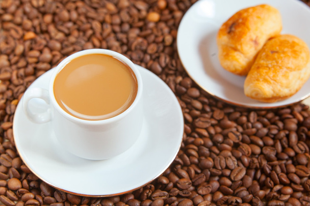kávé tejjel felülnézet - Fotó, kép