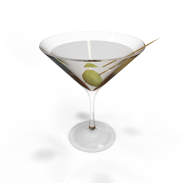 Martini Glass 3D render - Foto, Imagem