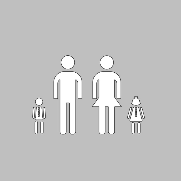 glückliche Familie Computer Symbol - Vektor, Bild