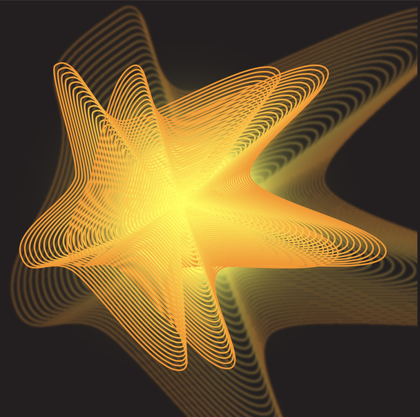 Abstract spherical luminous gold stars - Vector, Image