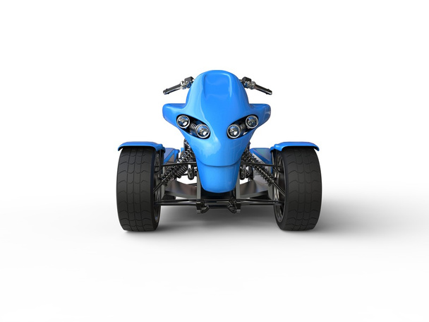 Azul eco bicicleta quad elétrica - vista frontal
 - Foto, Imagem