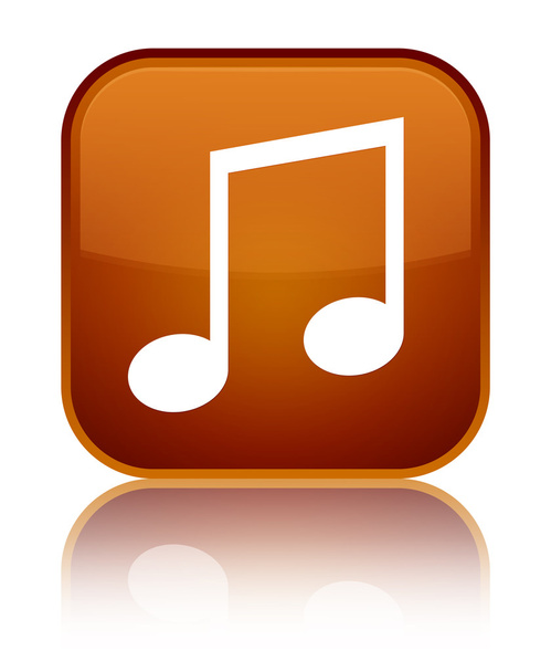 Music icon shiny brown square button - Photo, Image
