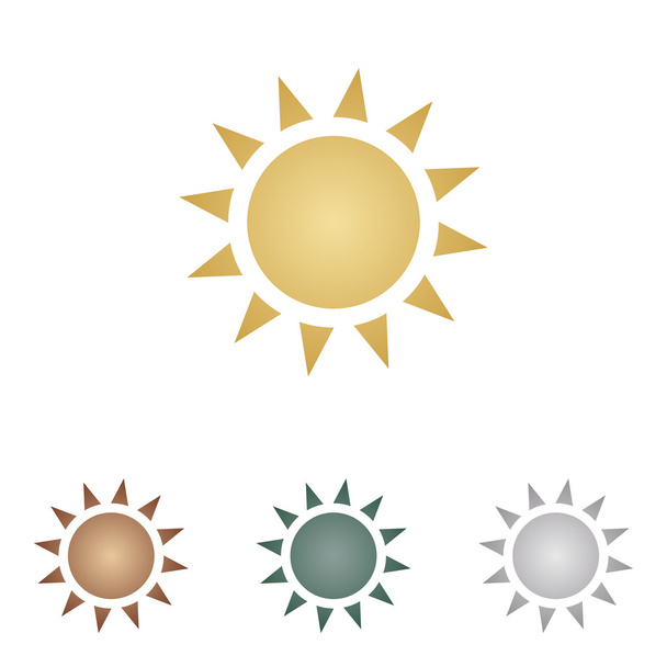 Sun sign illustration. Metal icons on white backgound. - Vector, Image