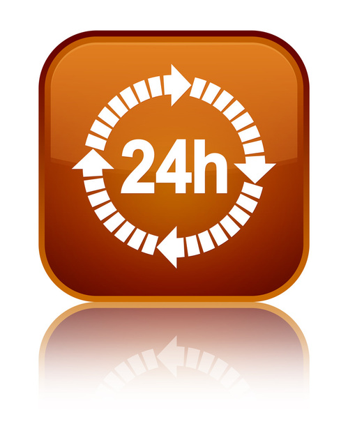 24 horas ícone de entrega botão quadrado marrom brilhante
 - Foto, Imagem