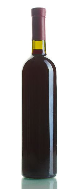 bottle of red wine isolated on white - Photo, image