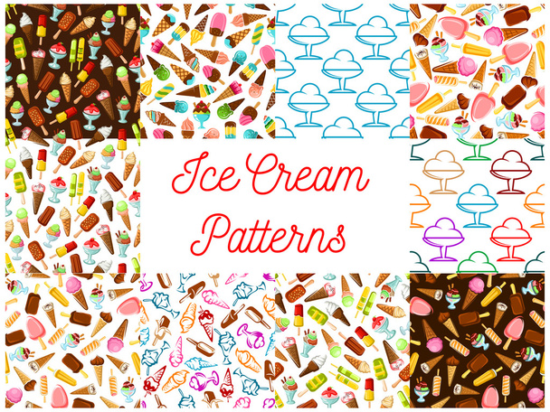 アイスクリームのシームレスなパターン - ベクター画像